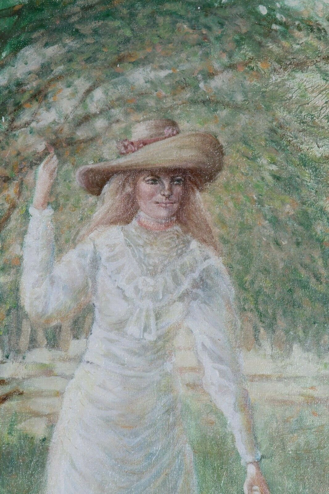 Untitled (Mother/Daughter Holding Hands) by Anthony Sidoni Signed Oil on Canvas