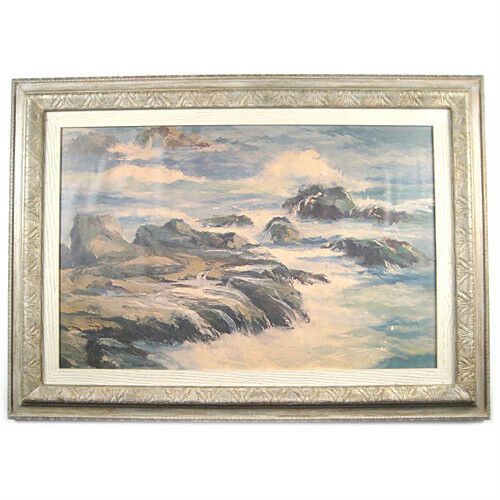 Untitled (Ocean Scene) By Pamela Mason Signed Framed Print 19"x26 1/2"