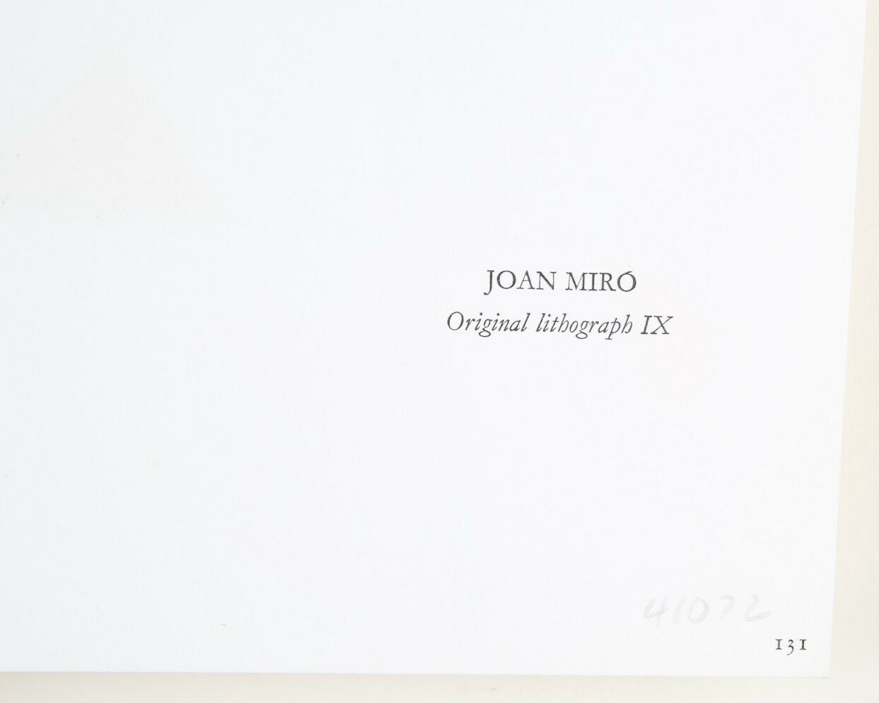 Lithograph from Book 2, No. IX by Joan Miró i Ferrà 13" x 20" Includes CoA