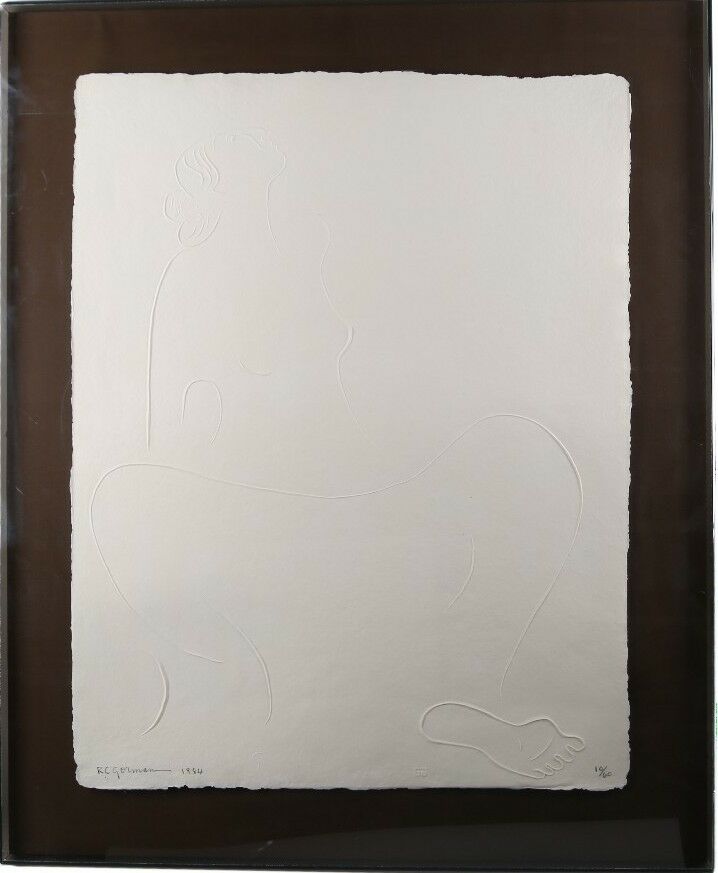 Untitled Embossed Paper Print (Woman Looking Up) by R.C. Gorman Signed #d Dated