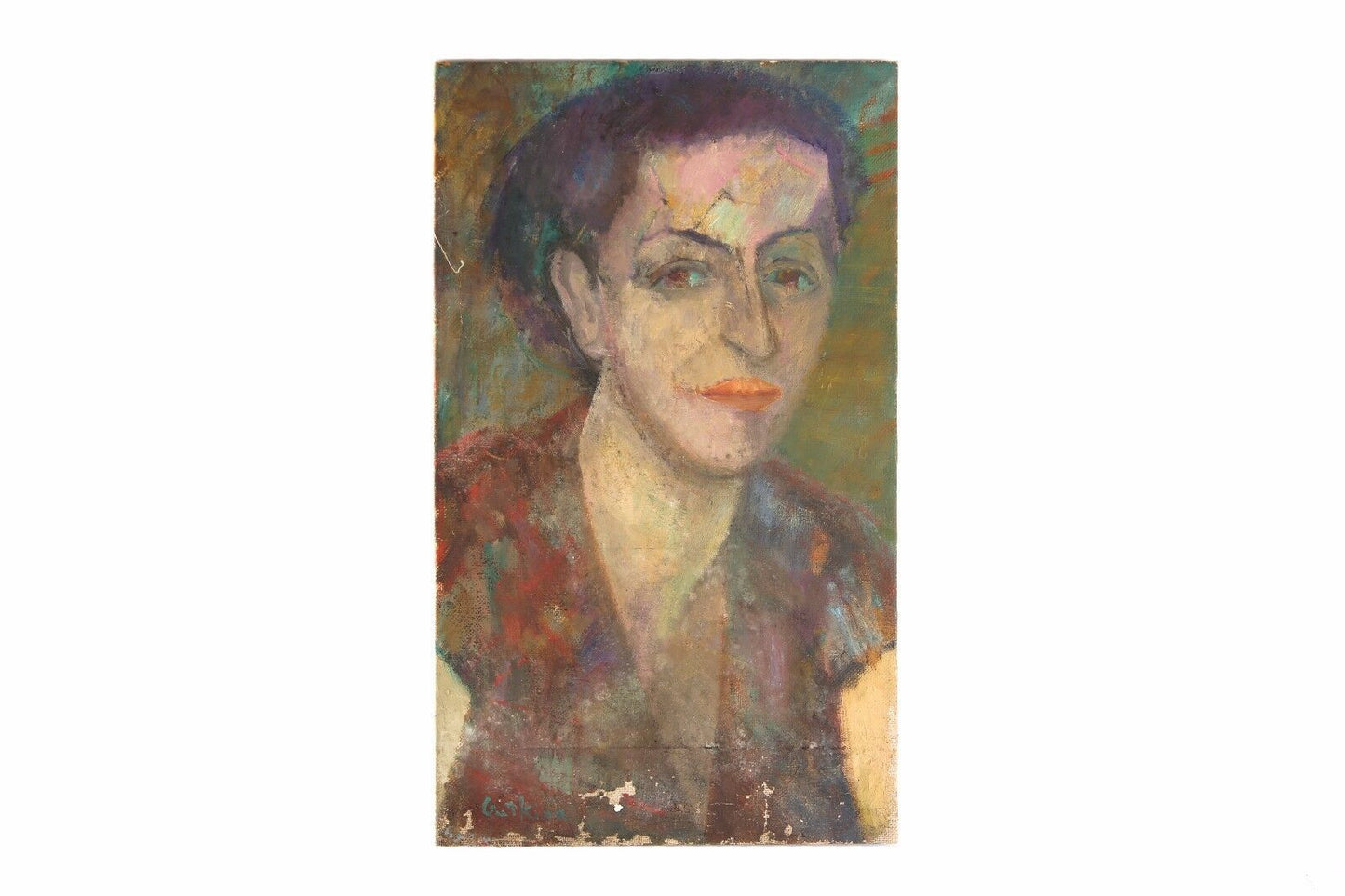 Untitled (Portrait of a Woman) by Vera Gutkina Oil on Canvas 21.5" x 12.75"