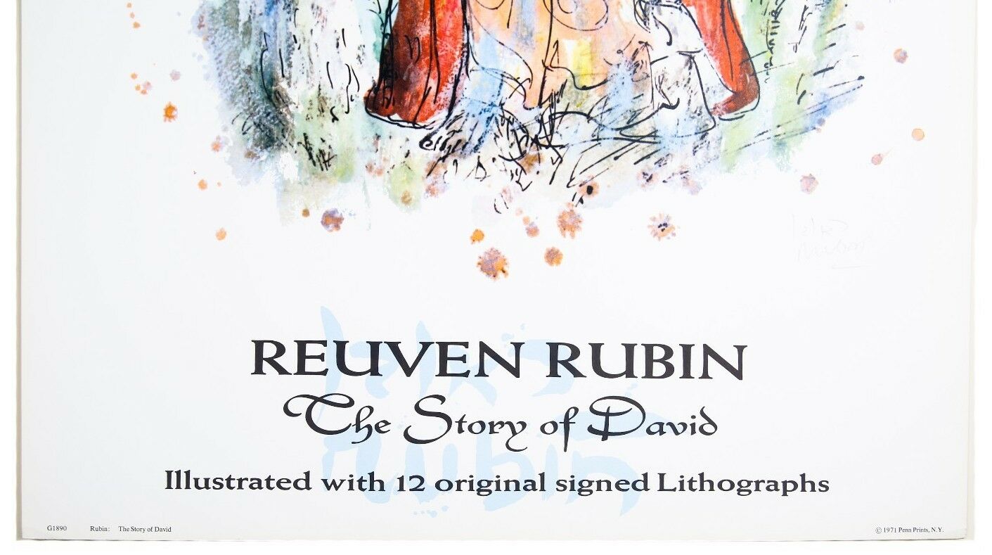 "Story of King David" by Reuven Rubin Poster from 12-Piece Suite 20 x 29 w/ CoA