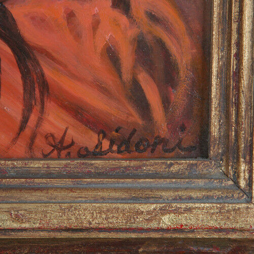 "Tahitian Dancer" By Anthony Sidoni Signed Oil on Masonite 16 1/2"x14 1/2"