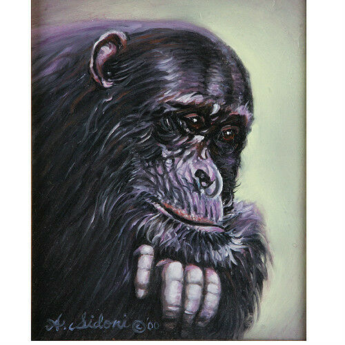 "I'm Thinkin', I'm Thinkin'" By Anthony Sidoni 2002 Signed Oil Painting 15"x13"