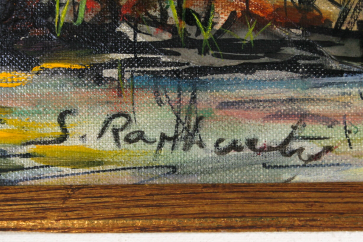 "Forest" by Zvi Raphaeli, Framed Oil on Board, 14" x 12", Signed w/ CoA