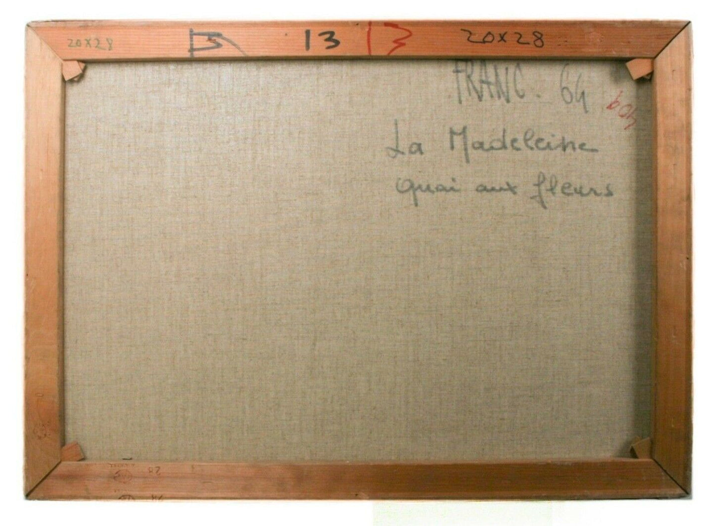 "La Madeleine Quai aux Fleurs" by François Franc, Oil on Canvas, 20" x 28" CoA