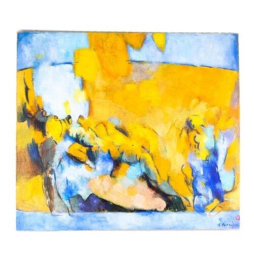 "Silence & Peace" by Anatoli Papanian Oil on Canvas 27.5" x 31.5" Signed & Dated