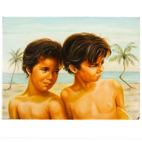 "Hawaiian Beach Buddies" By Anthony Sidoni Signed Oil Painting 18"x24"