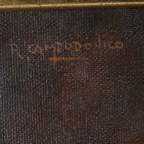 UNTITLED (MOTHER & DAUGHTER LOOKING OUT A WINDOW) BY RODOLFO CAMPODONICO OIL