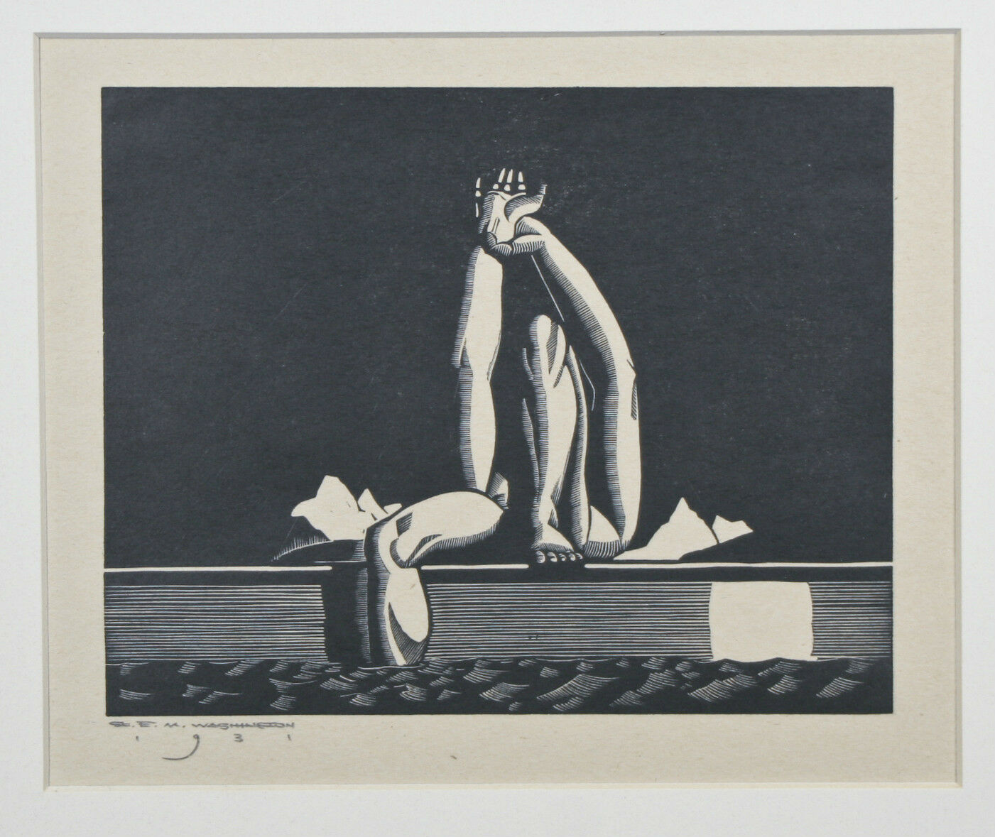 Collection of (12) E.M. Washington Woodblock Signed Prints Dated from 1906-1944