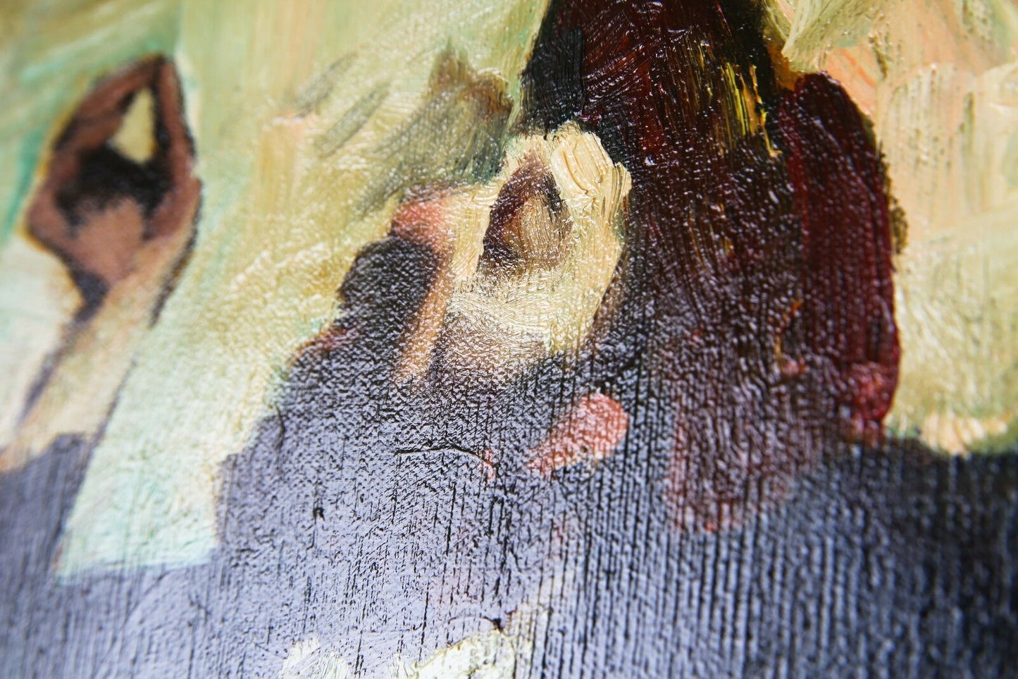 "Dancing to Celebrate" by Adolf Adler Signed Oil on Canvas 20" x 24" w/ CoA