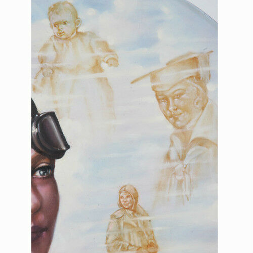 Untitled (Female Pilot) By Anthony Sidoni Signed Oil on Canvas 24"x24"