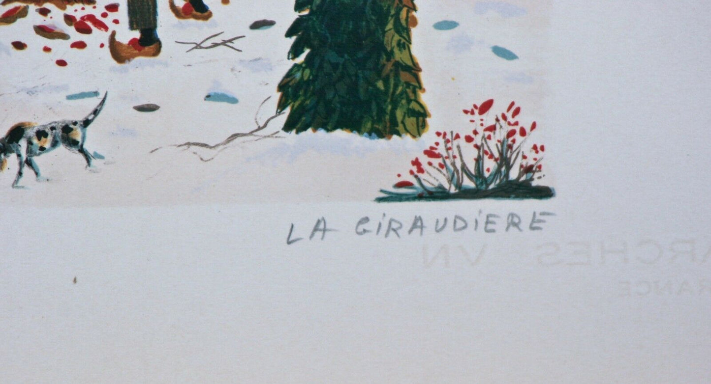 "The Forest" By La Giraudiere Artist Proof Lithograph On paper 25.5'' x 18.75''