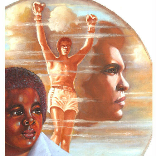 Untitled (Boy Dreaming of Muhammad Ali) By Anthony Sidoni Signed Oil on Canvas