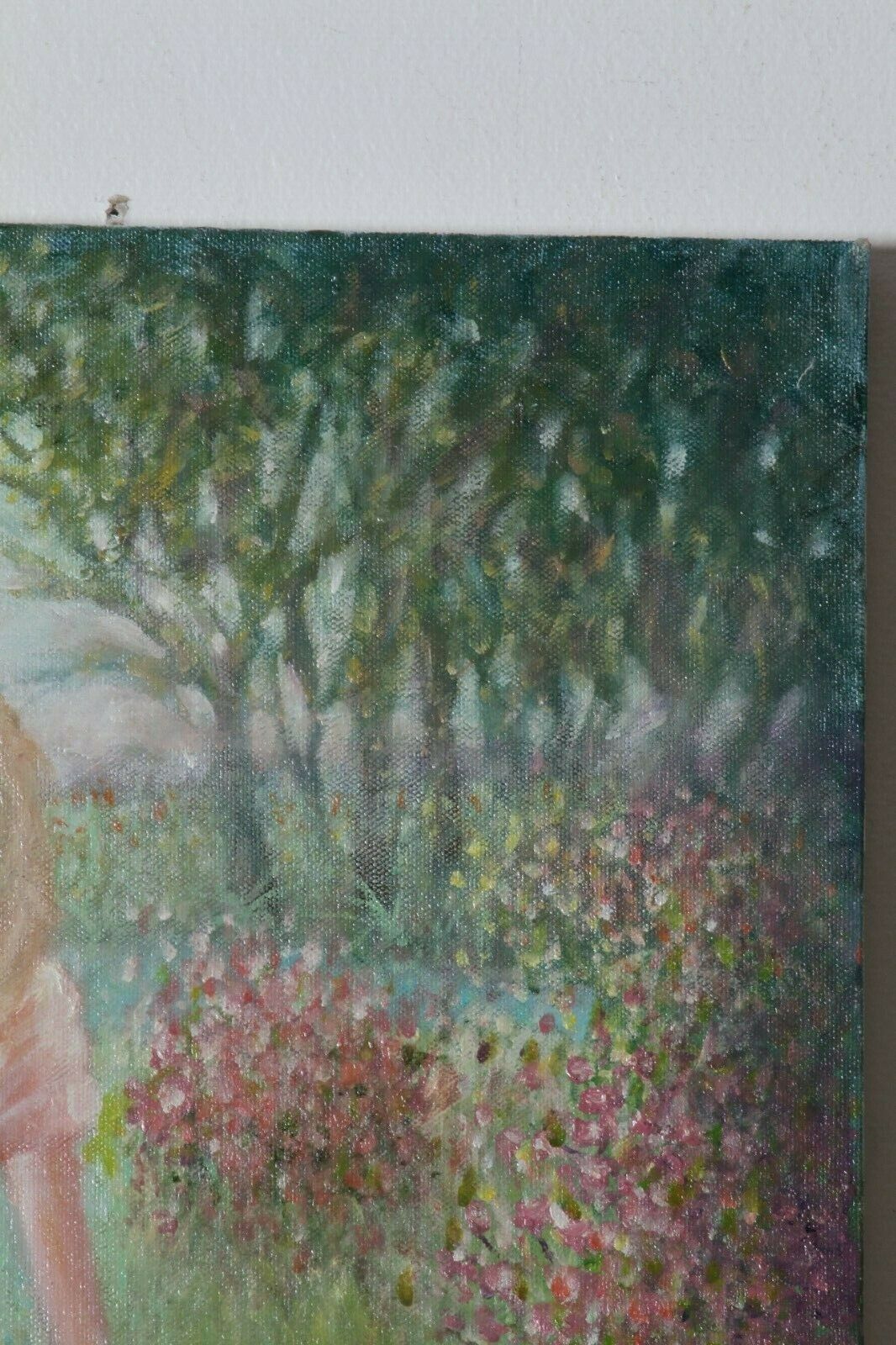 Untitled (Woman in Flower Field) By Anthony Sidoni 1991 Signed Oil on Canvas