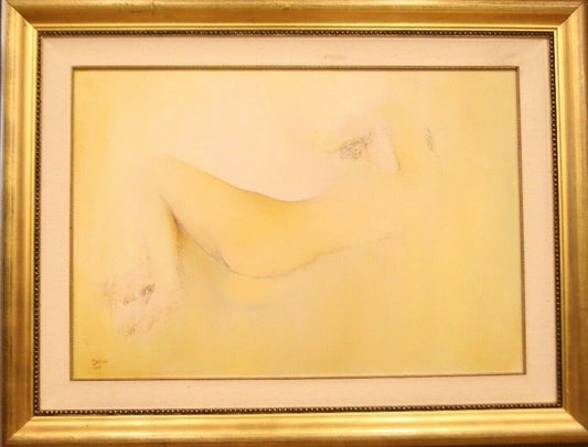 Untitled (Abstract Nude in Yellow) by Mallato 1999 (Signed/Dated) Oil on Canvas