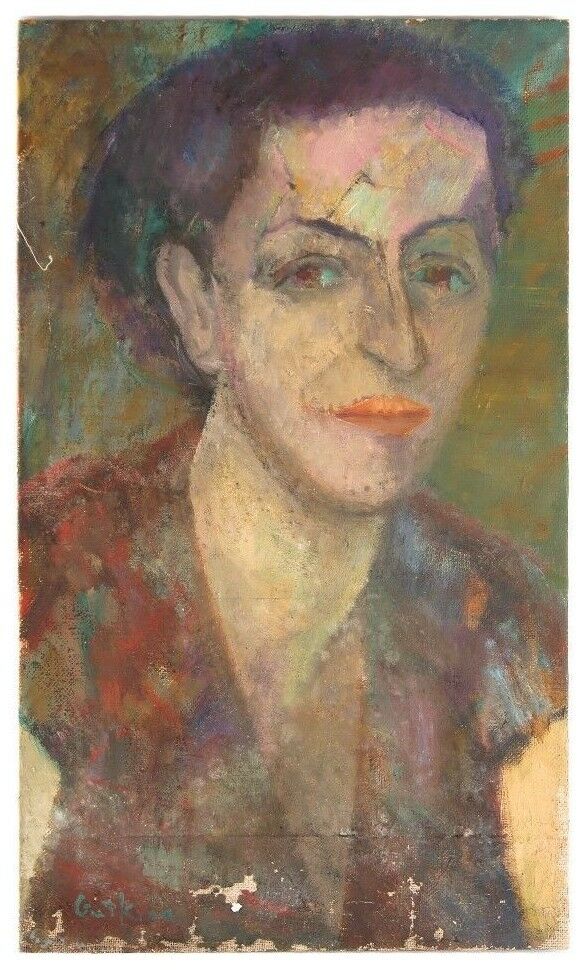 Untitled (Portrait of a Woman) by Vera Gutkina Oil on Canvas 21.5" x 12.75"