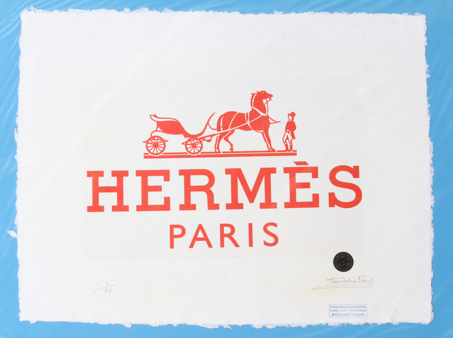 Red Hermes Logo Print By Fairchild Paris LE 11/25