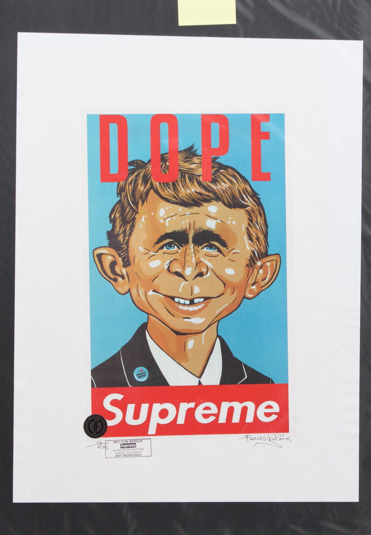 Supreme DOPE Alfred E. Neuman GWB Jr. Print By Fairchild Paris LE 14/25