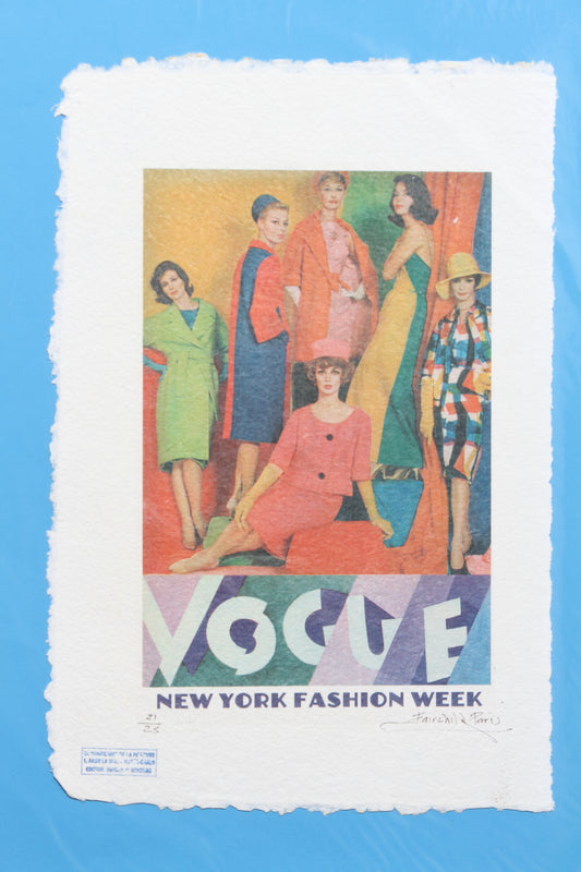 Vintage Vogue NY Fashion Week Print By Fairchild Paris LE 21/25